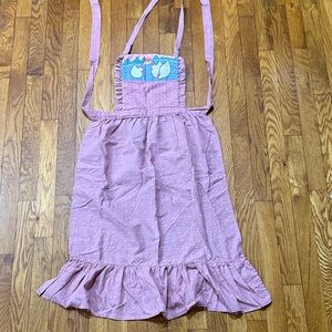 Pink Ruffle Apron Dress with Bird Patch